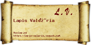 Lapis Valéria névjegykártya